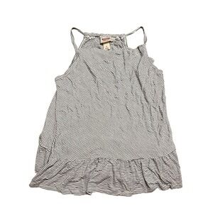Mossimo Striped Tank Top Ruffle Hem Sleeveless Casual Summer‎ Top Size S